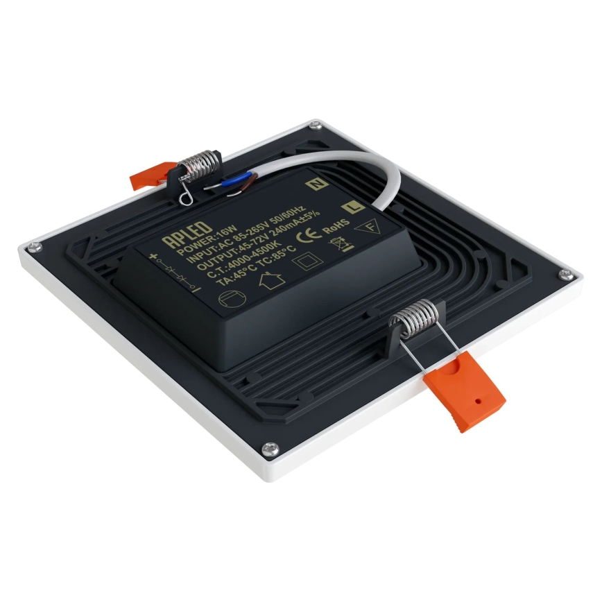 APLED - LED Iegremdējama lampa SQUARE SLIM LED/16W/230V 14,5x14,5 cm balta