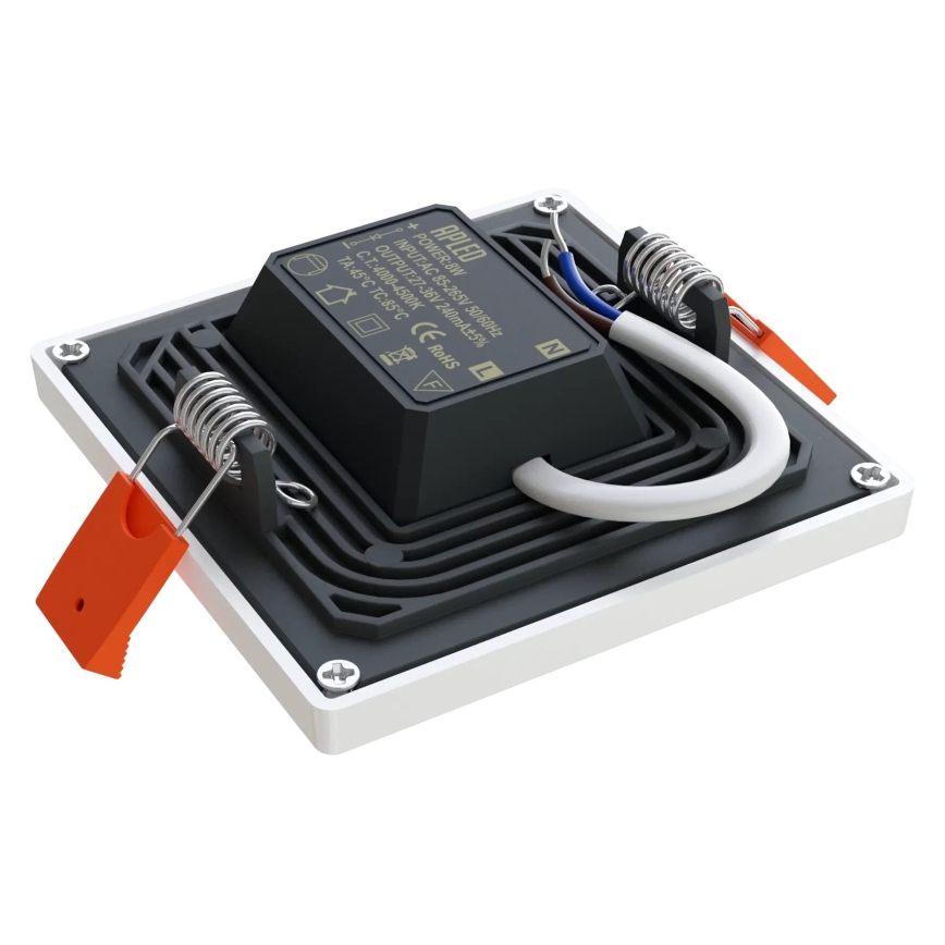 APLED - LED Iegremdējama lampa SQUARE SLIM LED/8W/230V 9x9 cm balta