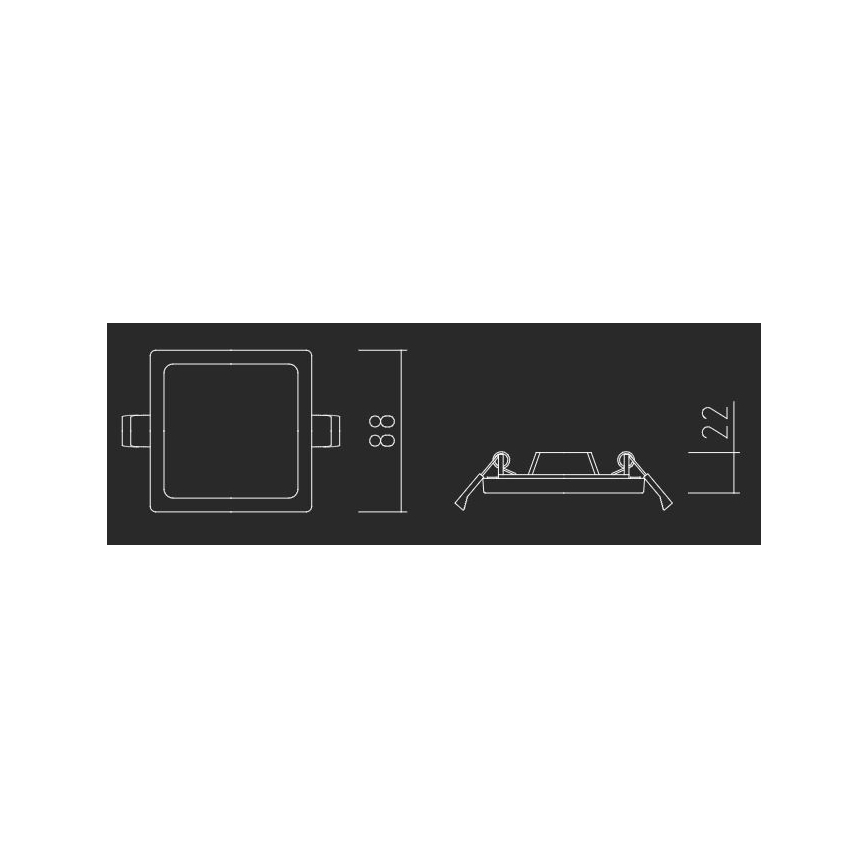 APLED - LED Iegremdējama lampa SQUARE SLIM LED/8W/230V 9x9 cm balta