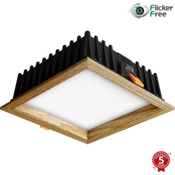 APLED - LED Iegremdējama lampa SQUARE WOODLINE LED/12W/230V 3000K 17x17 cm ozols masīvkoks