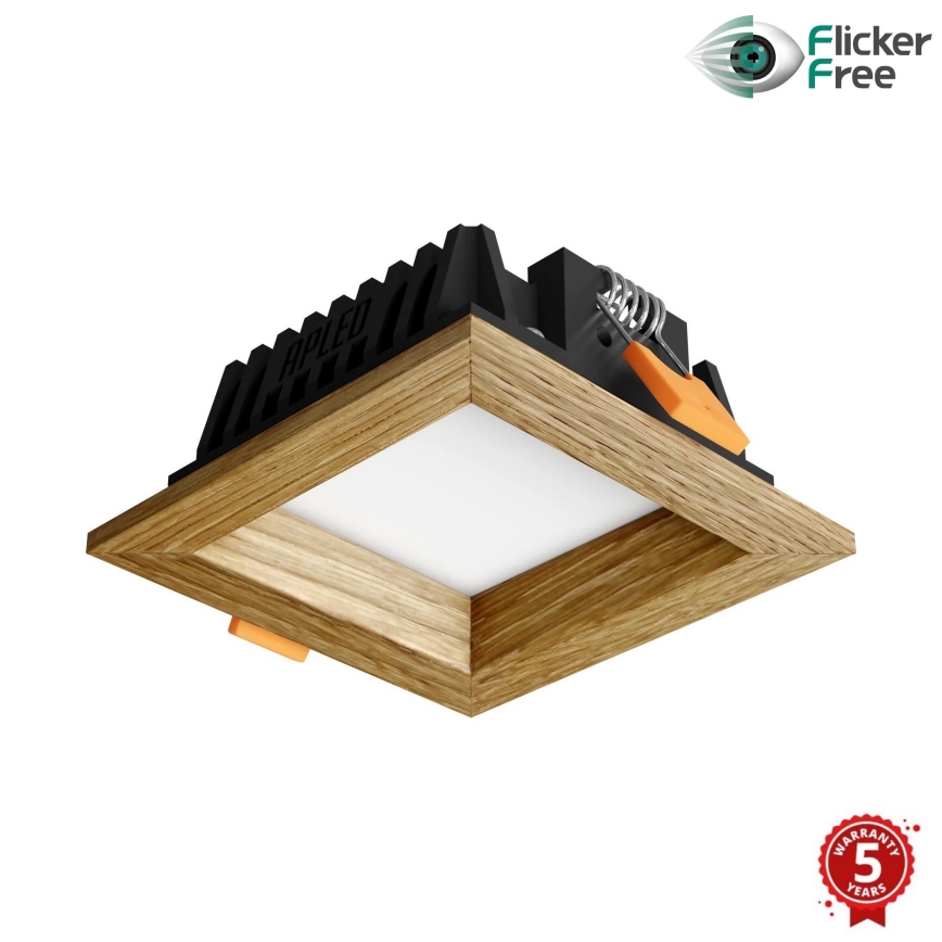 APLED - LED Iegremdējama lampa SQUARE WOODLINE LED/3W/230V 3000K 9x9 cm ozols masīvkoks