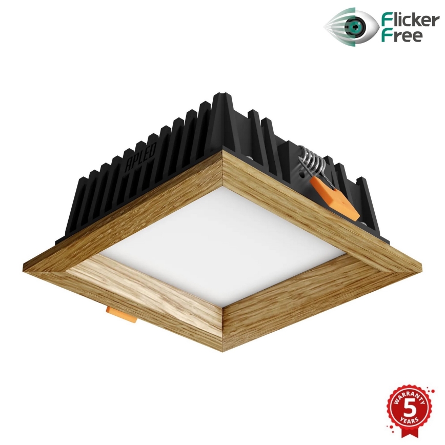 APLED - LED Iegremdējama lampa SQUARE WOODLINE LED/6W/230V 3000K 12x12 cm ozols masīvkoks