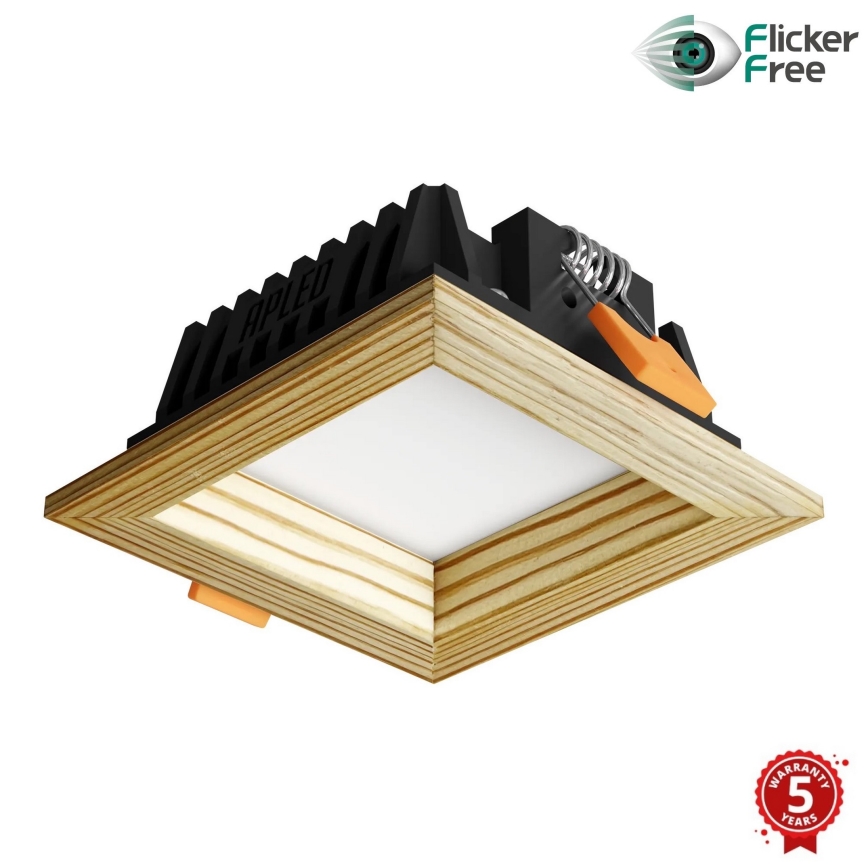 APLED - LED Iegremdējama lampa SQUARE WOODLINE LED/6W/230V 3000K 12x12 cm priede masīvkoks