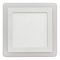 APLED - LED Iegremdējama vannas istabas lampa SQUARE DUO LED/4W + LED/12W/230V IP41 3000/4000K 19,5x19,5 cm balta