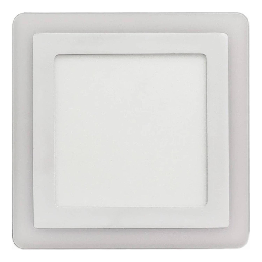 APLED - LED Iegremdējama vannas istabas lampa SQUARE DUO LED/4W + LED/12W/230V IP41 3000/4000K 19,5x19,5 cm balta
