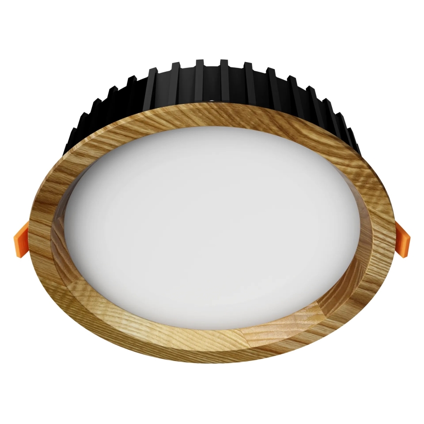 APLED - LED Iegremdējama lampa RONDO WOODLINE LED/12W/230V 4000K d. 20 cm oša masīvkoks