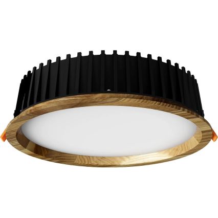 APLED - LED Iegremdējama lampa RONDO WOODLINE LED/18W/230V 3000K d. 26 cm oša masīvkoks