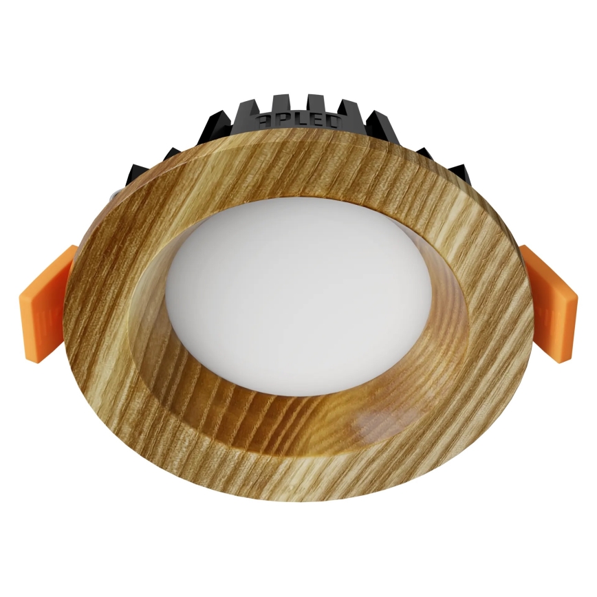 APLED - LED Iegremdējama lampa RONDO WOODLINE LED/3W/230V 4000K d. 9 cm oša masīvkoks