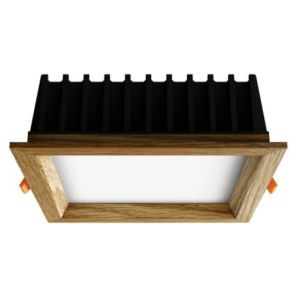 APLED - LED Iegremdējama lampa SQUARE WOODLINE LED/12W/230V 3000K 17x17 cm ozols masīvkoks