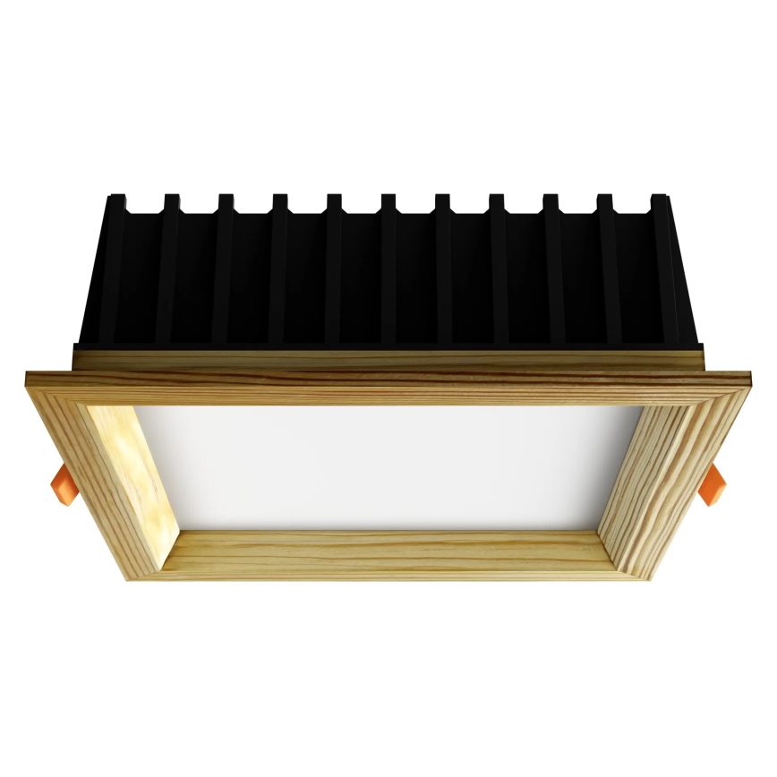 APLED - LED Iegremdējama lampa SQUARE WOODLINE LED/12W/230V 3000K 17x17 cm priede masīvkoks
