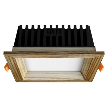 APLED - LED Iegremdējama lampa SQUARE WOODLINE LED/6W/230V 3000K 12x12 cm oša masīvkoks