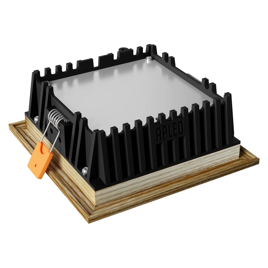 APLED - LED Iegremdējama lampa SQUARE WOODLINE LED/6W/230V 3000K 12x12 cm oša masīvkoks