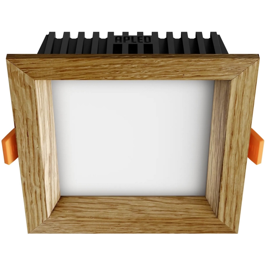 APLED - LED Iegremdējama lampa SQUARE WOODLINE LED/6W/230V 3000K 12x12 cm ozols masīvkoks