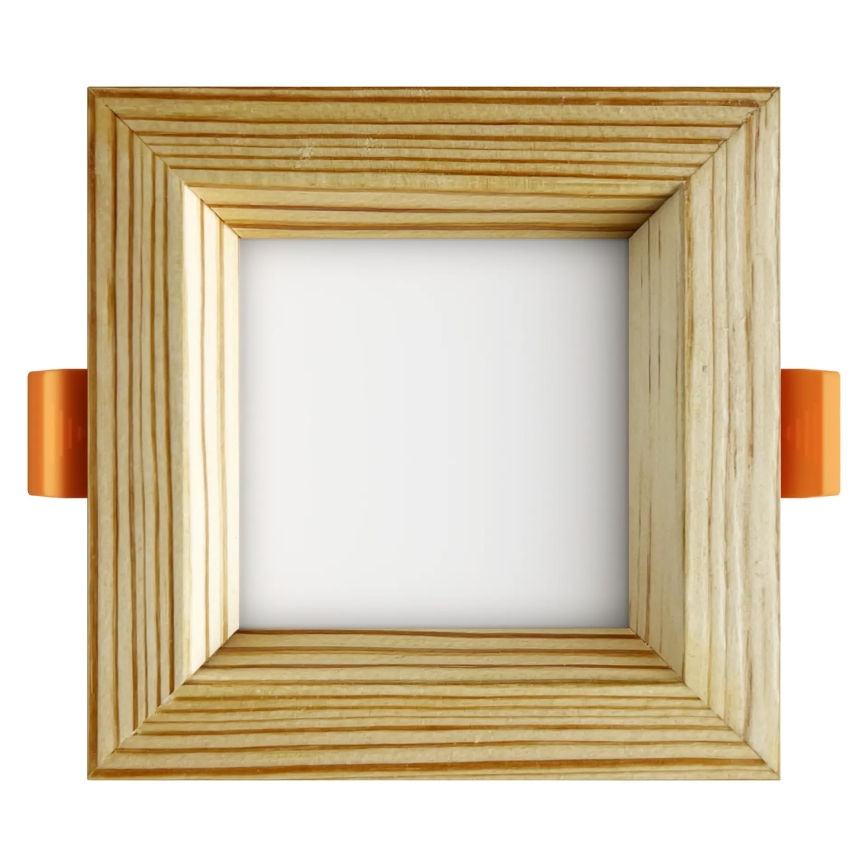 APLED - LED Iegremdējama lampa SQUARE WOODLINE LED/6W/230V 3000K 12x12 cm priede masīvkoks