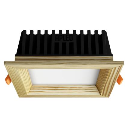 APLED - LED Iegremdējama lampa SQUARE WOODLINE LED/6W/230V 4000K 12x12 cm priede masīvkoks