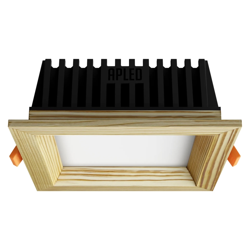 APLED - LED Iegremdējama lampa SQUARE WOODLINE LED/6W/230V 4000K 12x12 cm priede masīvkoks