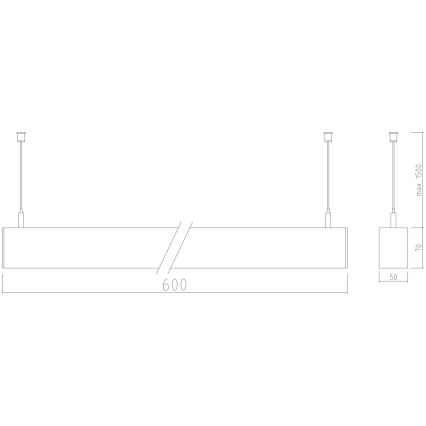 APLED - LED Lustra ar auklu LOOK LED/23W/230V 4000K 60 cm sudraba