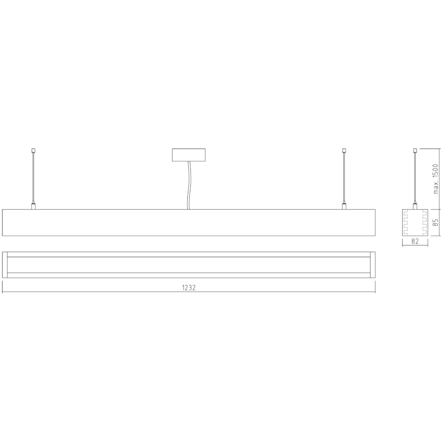 APLED - LED Lustra ar auklu LOOK LED/36W/230V 4000K 120 cm ozolkoks