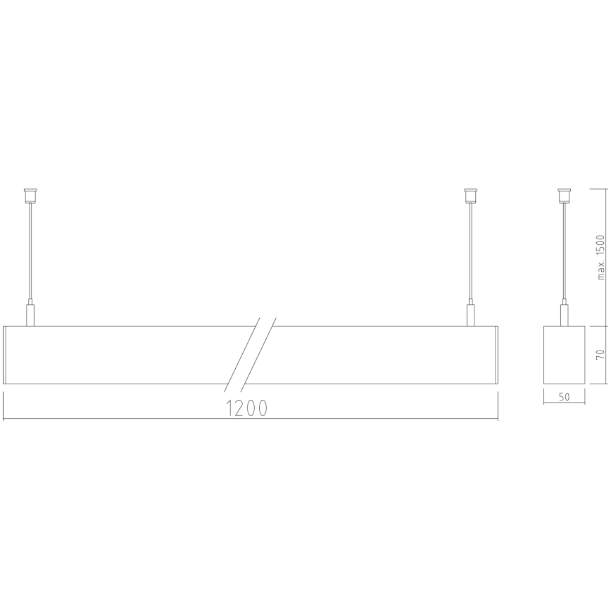 APLED - LED Lustra ar auklu LOOK LED/46W/230V 4000K 120 cm sudraba