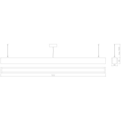 APLED - LED Lustra ar auklu LOOK LED/48W/230V 4000K 150 cm ozolkoks