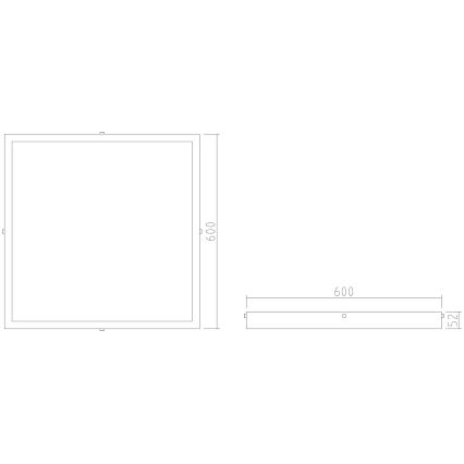 APLED - LED Virsapmetuma panelis QUADRA LED/40W/230V 4000K 60x60cm IP41