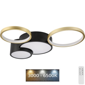 Aptumšojama griestu lampa ALIZEE LED/30W/230V 3000-6500K melna/zelta