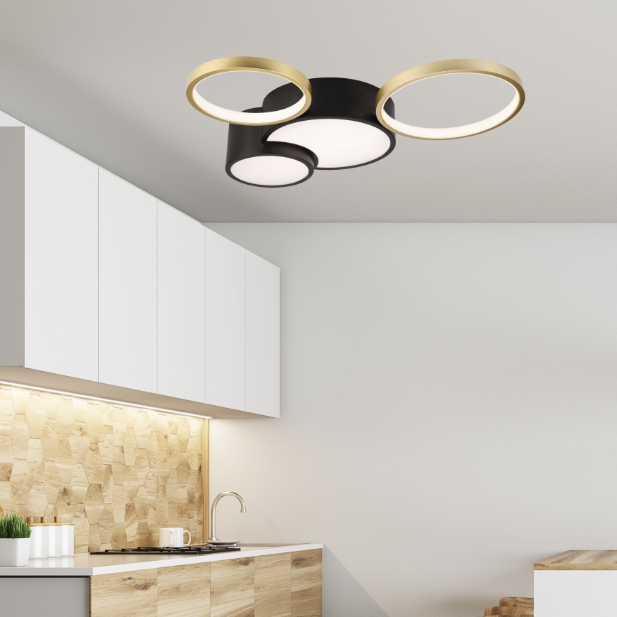Aptumšojama griestu lampa ALIZEE LED/30W/230V 3000-6500K melna/zelta