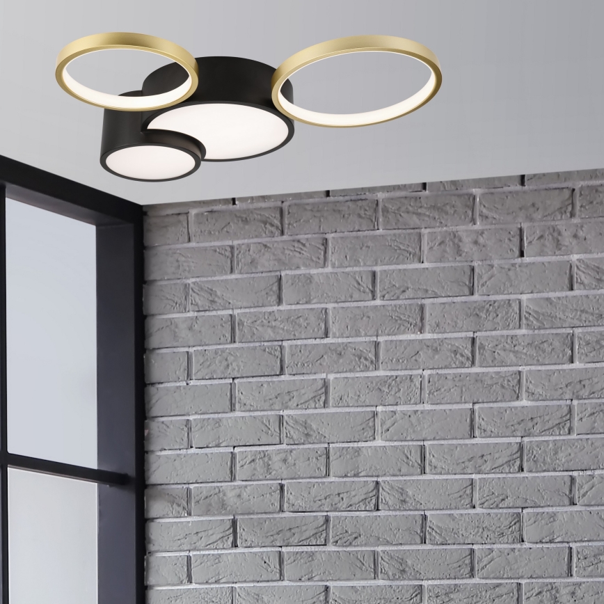 Aptumšojama griestu lampa ALIZEE LED/30W/230V 3000-6500K melna/zelta