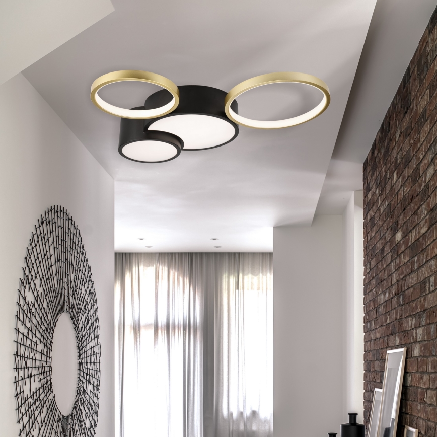 Aptumšojama griestu lampa ALIZEE LED/30W/230V 3000-6500K melna/zelta