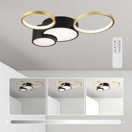 Aptumšojama griestu lampa ALIZEE LED/30W/230V 3000-6500K melna/zelta