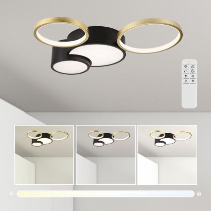 Aptumšojama griestu lampa ALIZEE LED/30W/230V 3000-6500K melna/zelta