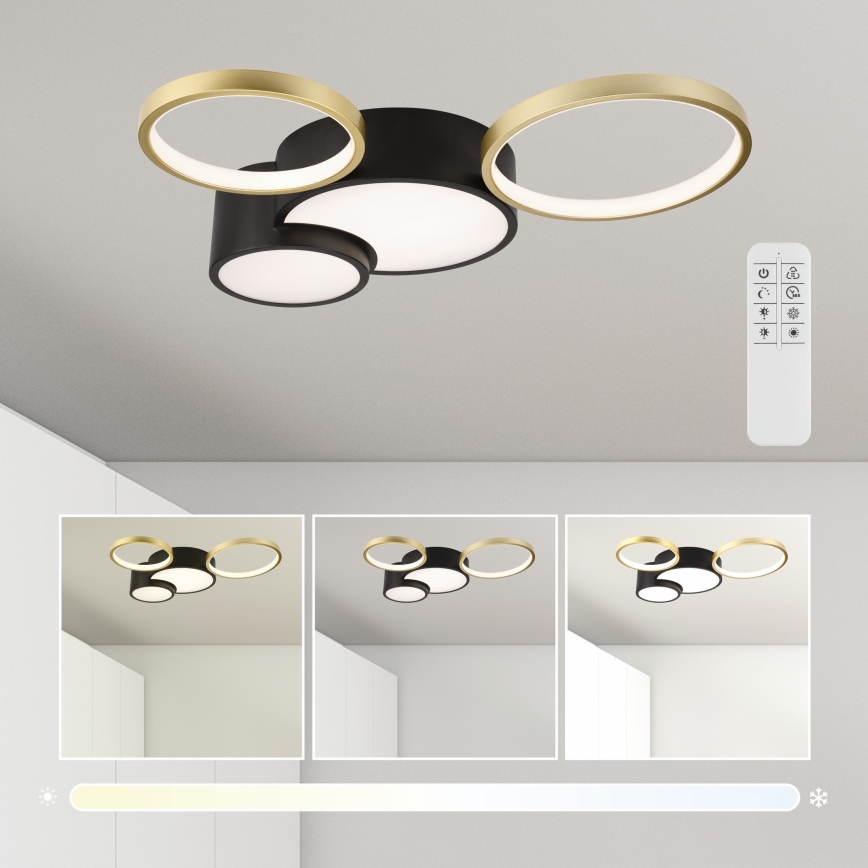 Aptumšojama griestu lampa ALIZEE LED/30W/230V 3000-6500K melna/zelta