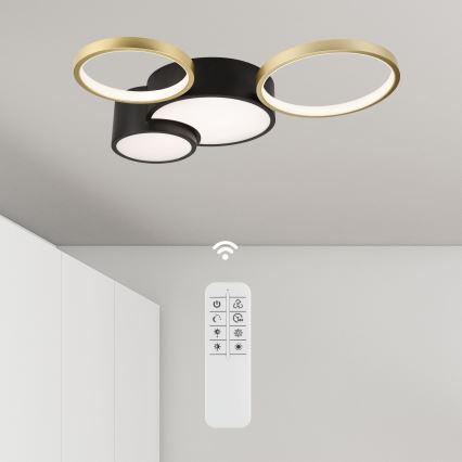 Aptumšojama griestu lampa ALIZEE LED/30W/230V 3000-6500K melna/zelta