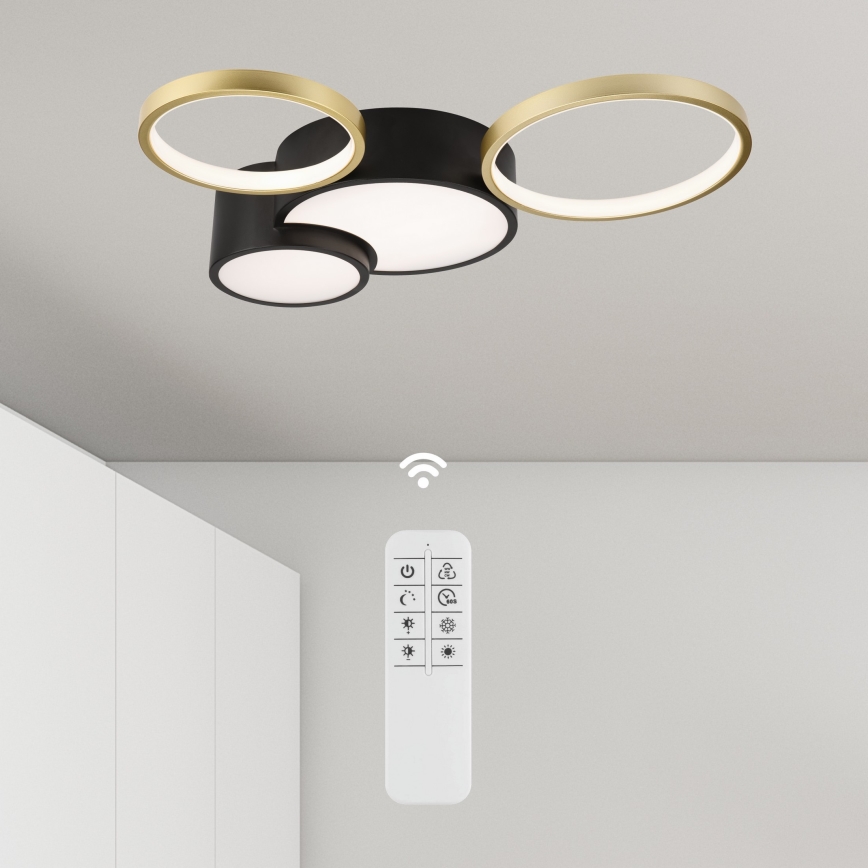 Aptumšojama griestu lampa ALIZEE LED/30W/230V 3000-6500K melna/zelta