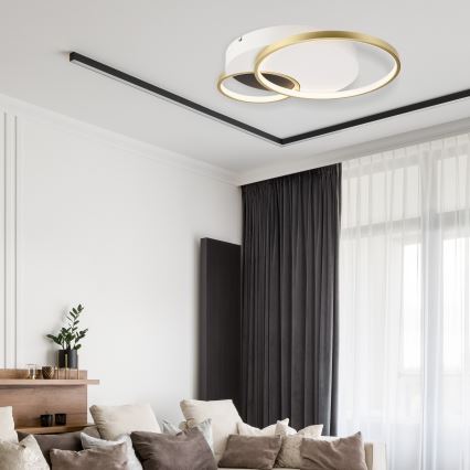 Aptumšojama griestu lampa BENITO LED/31W/230V 3000-6500K balta/zelta