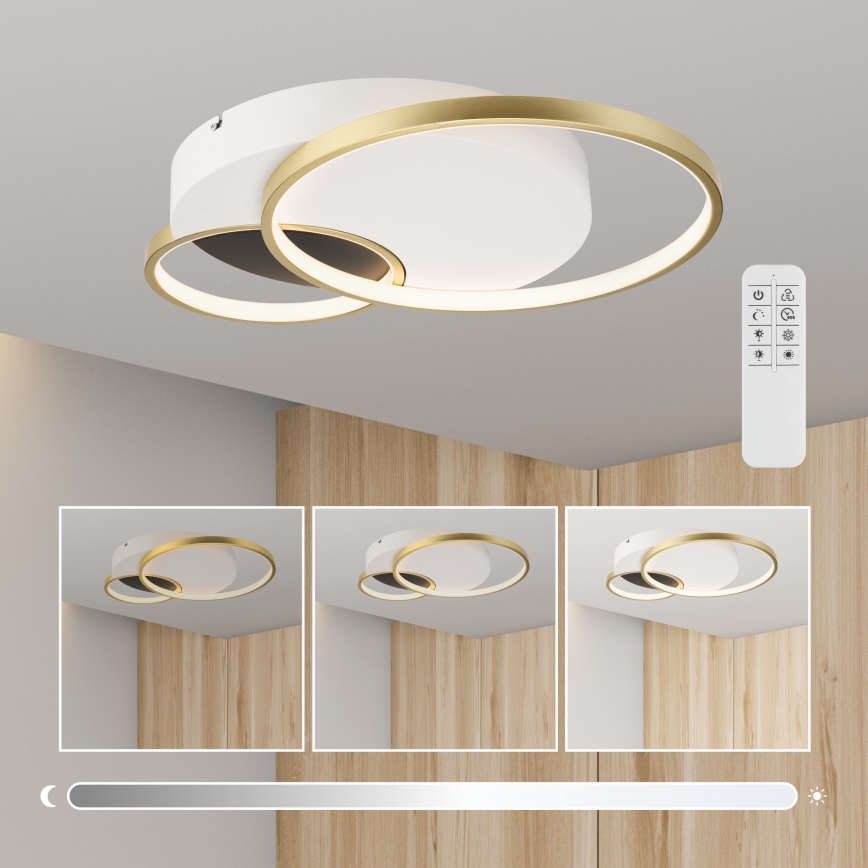 Aptumšojama griestu lampa BENITO LED/31W/230V 3000-6500K balta/zelta