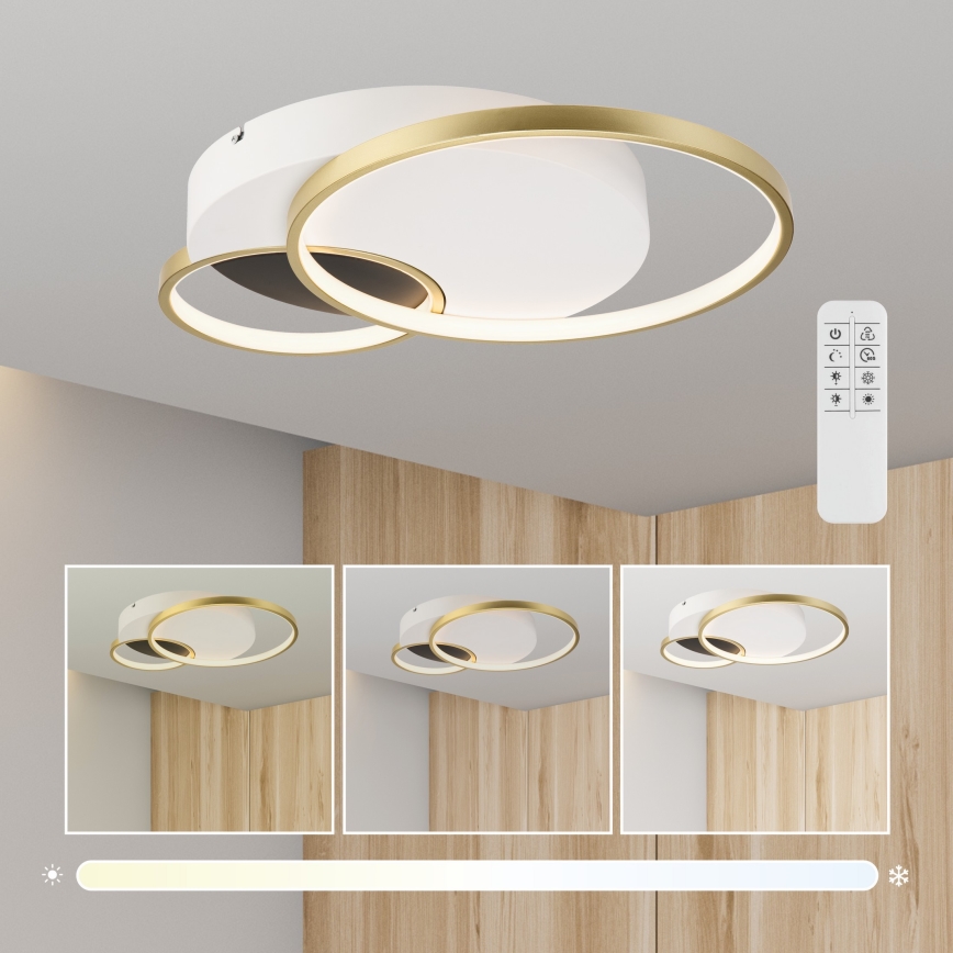 Aptumšojama griestu lampa BENITO LED/31W/230V 3000-6500K balta/zelta