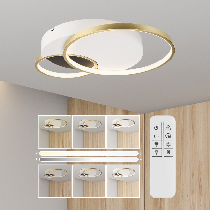 Aptumšojama griestu lampa BENITO LED/31W/230V 3000-6500K balta/zelta