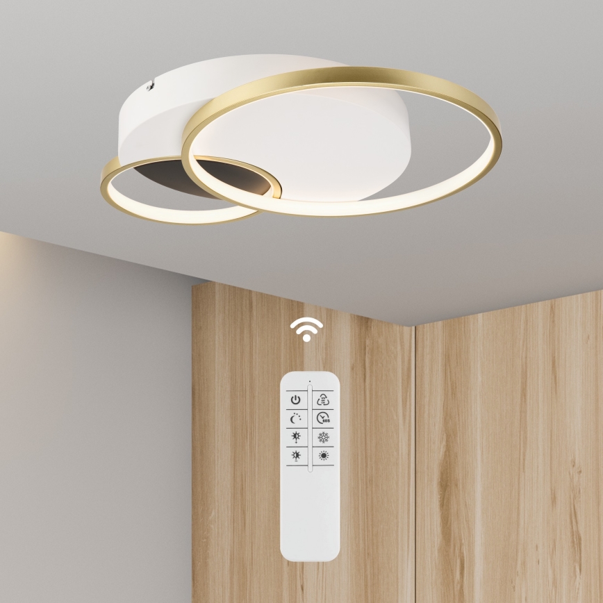 Aptumšojama griestu lampa BENITO LED/31W/230V 3000-6500K balta/zelta