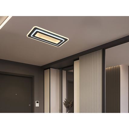 Aptumšojams LED griestu gaismeklis LED/85W/230V 3000-6500K melns + ar tālvadības pulti