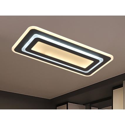Aptumšojams LED griestu gaismeklis LED/85W/230V 3000-6500K melns + ar tālvadības pulti