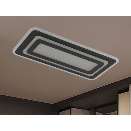 Aptumšojams LED griestu gaismeklis LED/85W/230V 3000-6500K melns + ar tālvadības pulti