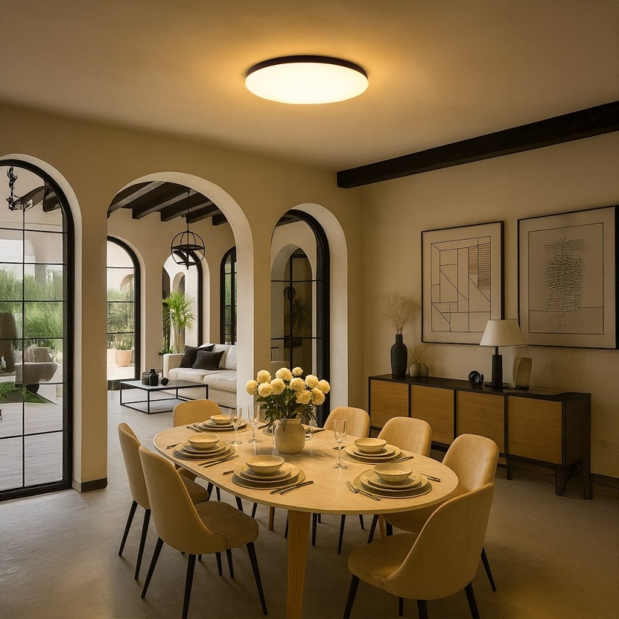 LED regulējama griestu lampa SIENA LED/80W/230V 3000-6000K Ø 75 cm melna + ar tālvadības pulti