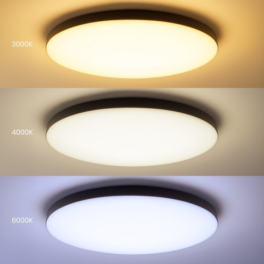 LED regulējama griestu lampa SIENA LED/80W/230V 3000-6000K Ø 75 cm melna + ar tālvadības pulti