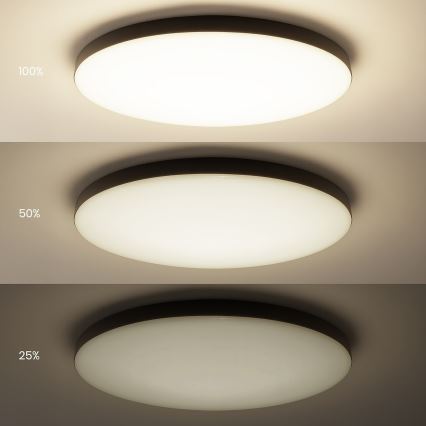LED regulējama griestu lampa SIENA LED/80W/230V 3000-6000K Ø 75 cm melna + ar tālvadības pulti