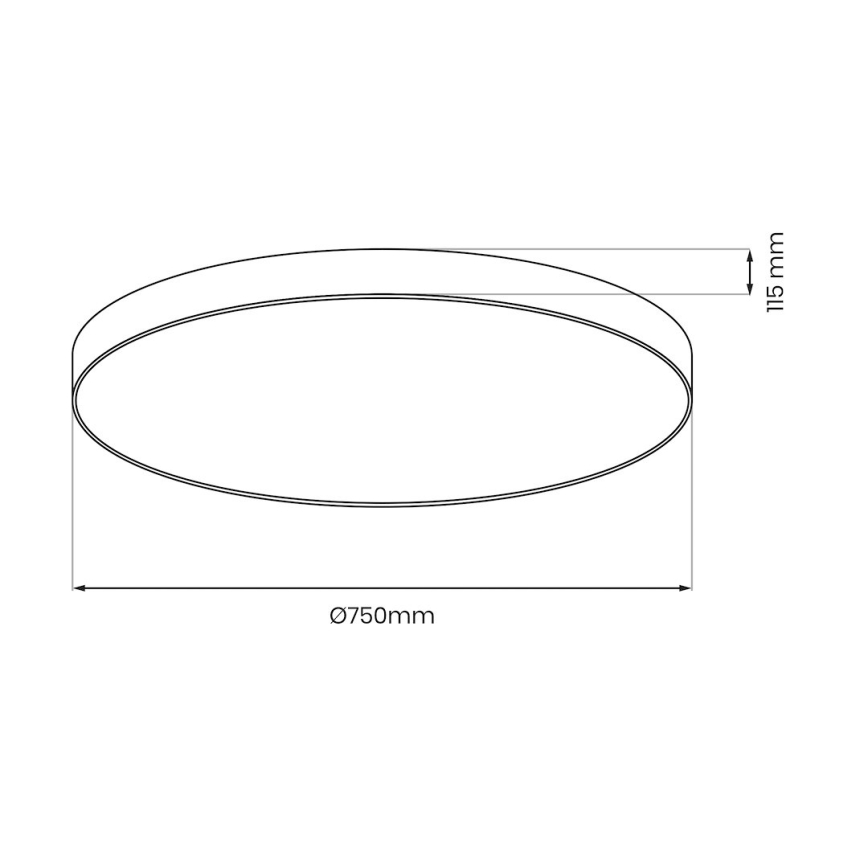 LED regulējama griestu lampa SIENA LED/80W/230V 3000-6000K Ø 75 cm melna + ar tālvadības pulti