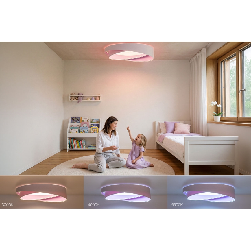 Regulējama LED griestu lampa SMART GALAXY MODERN LED/24W/230V 3000-6500K diam. 55 cm balta/violeta + tālvadības pults