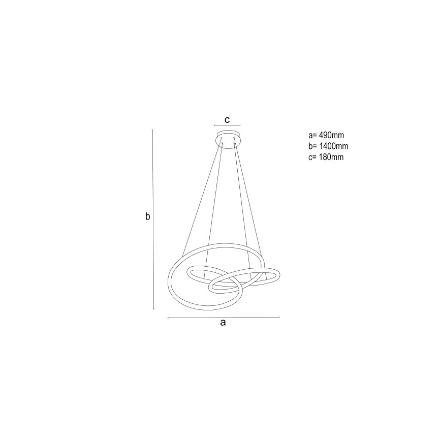 LED aptumšojams lustrs uz troses LED/85W/230V 3000–6500K diam. 49 cm + tālvadības pults