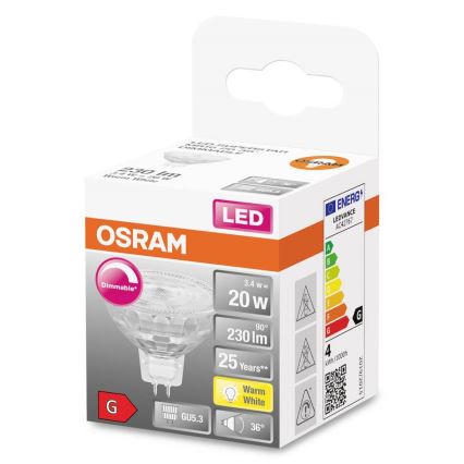 Aptumšojama LED spuldze GU5,3/3,4W/12V 2700K CRI 90 - Osram