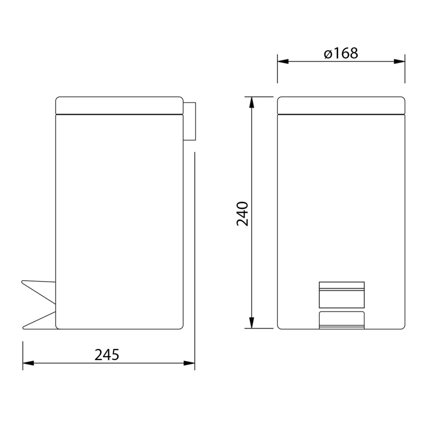 Aqualine - Atkritumu tvertne SIMPLE LINE 3 l matēta balta